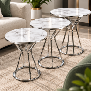 Aveline Marble Nesting Table Set