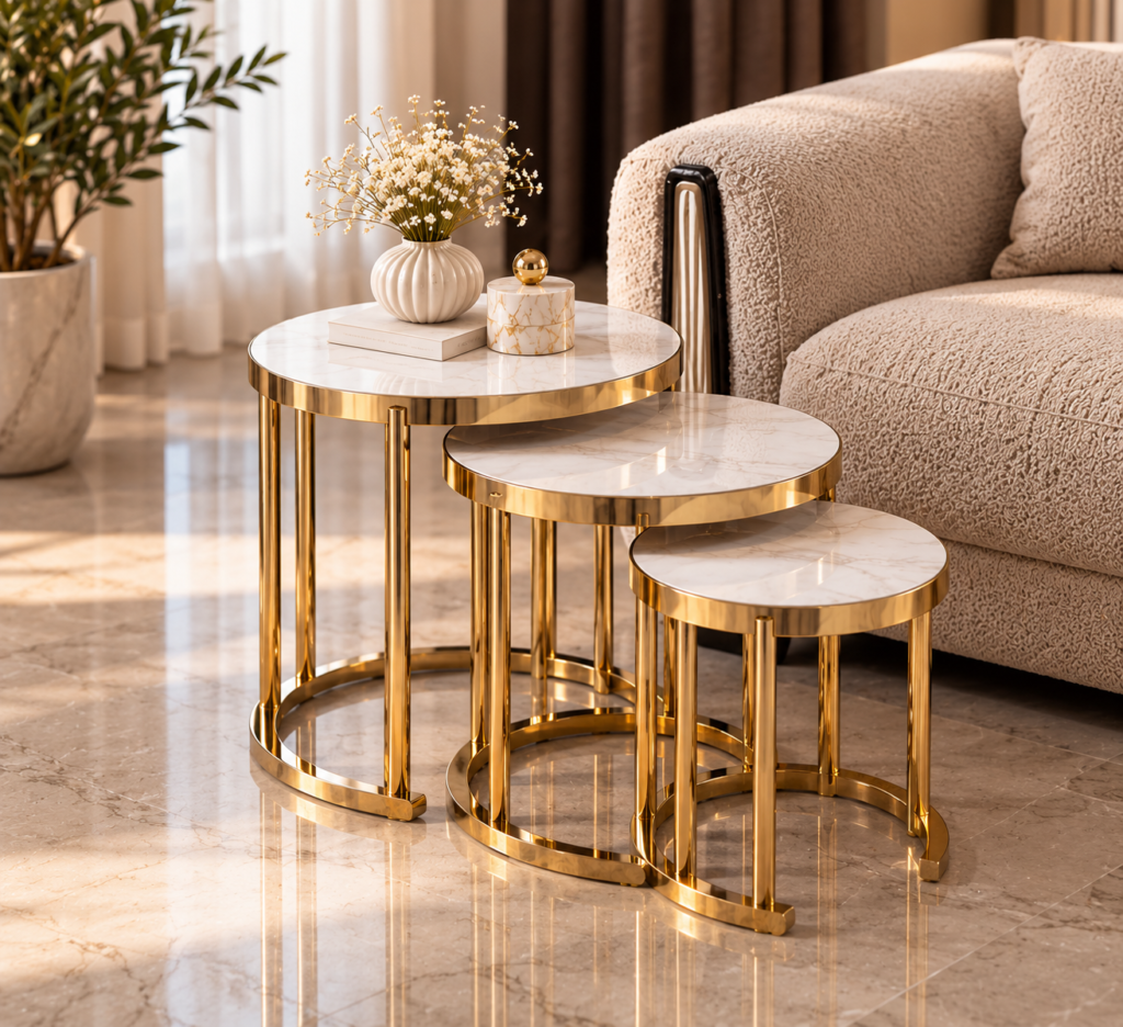 Serena Gold Nesting Table Set