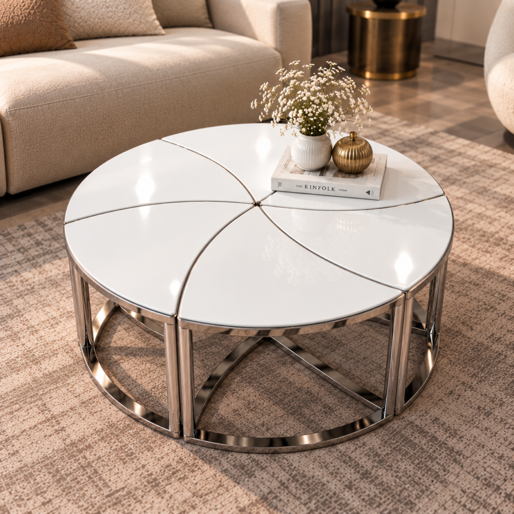 Luna Pearl Modular Coffee Table Set